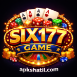 Six177 Game casino style earning game logo with apkshatil.com website text