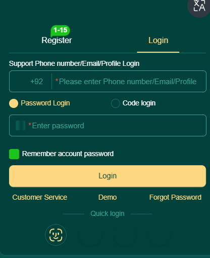 login ang registeration